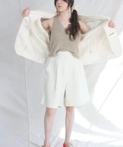 Cordera New Arrivals Linen Blazer Shirt Natural