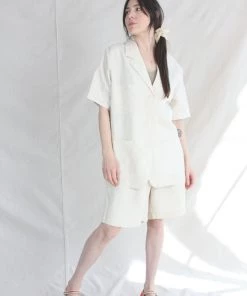 Cordera New Arrivals Linen Blazer Shirt Natural
