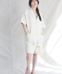 Cordera New Arrivals Linen Blazer Shirt Natural