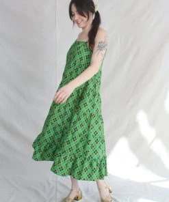Rachel Comey Mowin Dress Green Multi New Arrivals