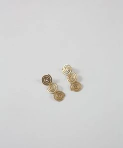 Modern Weaving Jewelry Triple Stacked Coil Earring Brass