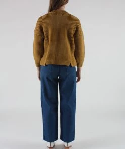 Micaela Greg Notched Hem Sweater Ochre Sweaters