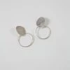 Modern Weaving Stone Hoops Sterling Silver Jewelry