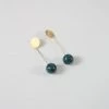 Modern Weaving Jewelry Stone Drop Sphere Earrings Azurite Malachite