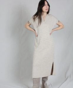 Lauren Manoogian Dresses Collar Caftan Oak Slub