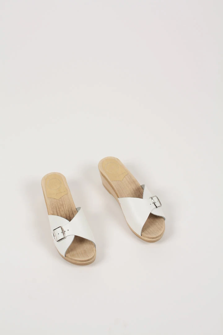 No.6 Abuela Clog On Mid Wedge White 3 No.6 Abuela Clog On Mid Wedge White