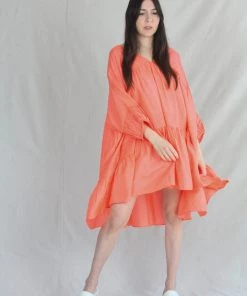 Anaak Airi Mini Dress Fluoro Coral New Arrivals