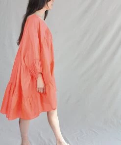 Anaak Airi Mini Dress Fluoro Coral New Arrivals