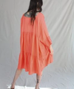 Anaak Airi Mini Dress Fluoro Coral New Arrivals