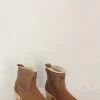 No.6 5" Pull On Shearling Clog Boot On Mid Heel Honey Aviator Shoes