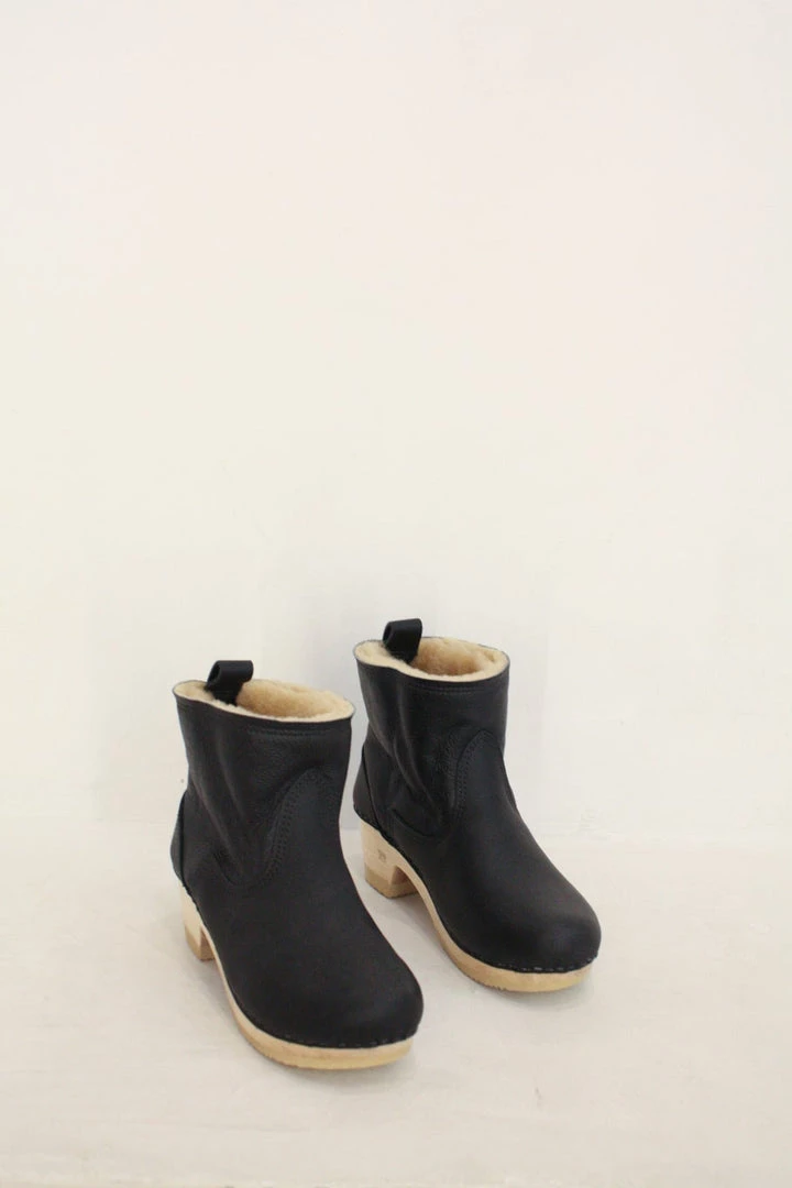 No.6 5'' Pull On Shearling Clog Boot Mid Heel Ink Aviator 3 No.6 5'' Pull On Shearling Clog Boot Mid Heel Ink Aviator