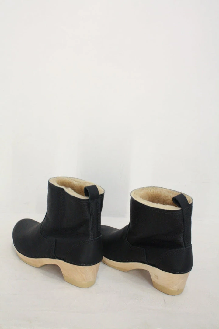 No.6 5'' Pull On Shearling Clog Boot Mid Heel Ink Aviator 6 No.6 5'' Pull On Shearling Clog Boot Mid Heel Ink Aviator