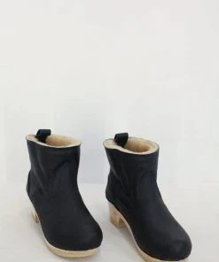 No.6 5'' Pull On Shearling Clog Boot Mid Heel Ink Aviator 8 No.6 5'' Pull On Shearling Clog Boot Mid Heel Ink Aviator