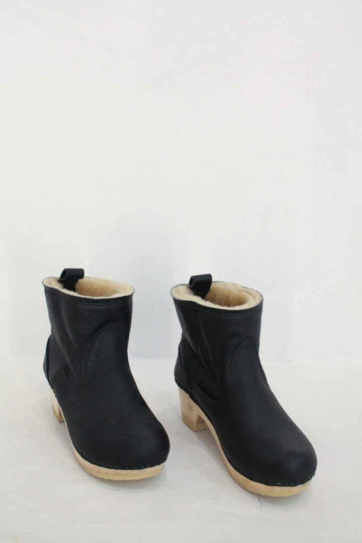 No.6 5'' Pull On Shearling Clog Boot Mid Heel Ink Aviator 5 No.6 5'' Pull On Shearling Clog Boot Mid Heel Ink Aviator