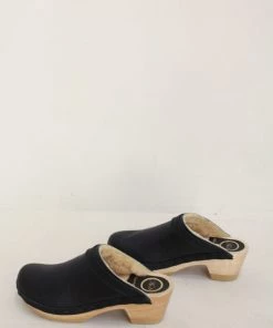 No.6 Dakota Shearling Clog Mid Heel Ink Aviator 7 No.6 Dakota Shearling Clog Mid Heel Ink Aviator