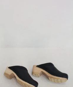 No.6 Dakota Shearling Clog Mid Heel Ink Aviator 8 No.6 Dakota Shearling Clog Mid Heel Ink Aviator