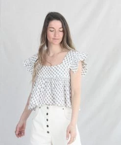 Anaak Shirts And Blouses Cassi Babydoll Natural Calico