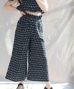 Anaak Pants Eva Paperbag Culottes Black Lily Floral