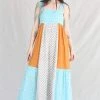 Anaak Priya Blockprint Maxi Dress Bluebell Lily Mix Patchwork New Arrivals