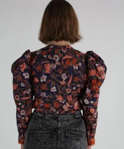 Ulla Johnson Shirts And Blouses Willa Top Midnight Floral