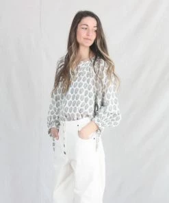 Anaak New Arrivals Laila Button Down Blouse Dogwood