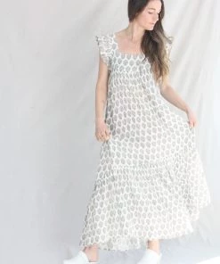 Anaak Samira Blockprint Maxi Dress Dogwood New Arrivals