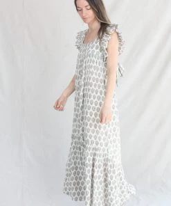 Anaak Samira Blockprint Maxi Dress Dogwood New Arrivals