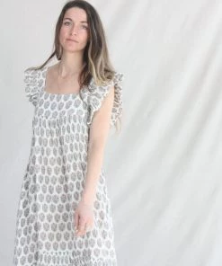 Anaak Samira Blockprint Maxi Dress Dogwood New Arrivals