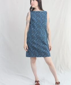 No.6 Clare Dress Blue/Brown Daisies New Arrivals