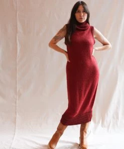 Misha & Puff Boucle Truitt Dress Cranberry Dresses