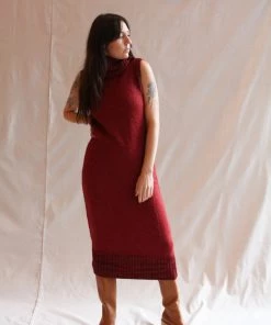 Misha & Puff Boucle Truitt Dress Cranberry Dresses