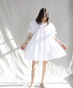 Natalie Martin Haley Short Dress White Swiss Dot