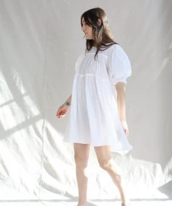 Natalie Martin Haley Short Dress White Swiss Dot