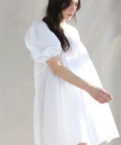 Natalie Martin Haley Short Dress White Swiss Dot