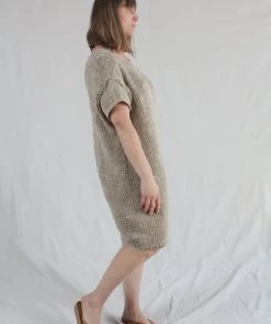 Lauren Manoogian Dresses Handknit U Neck Dress Sepia