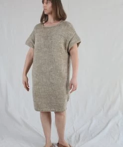 Lauren Manoogian Dresses Handknit U Neck Dress Sepia