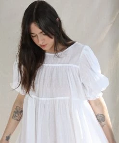 Natalie Martin Haley Short Dress White Swiss Dot