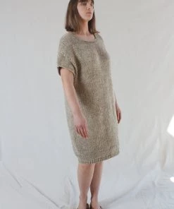 Lauren Manoogian Dresses Handknit U Neck Dress Sepia