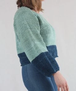 Apiece Apart Handknit Oversized Elena Sweater Malachite Navy