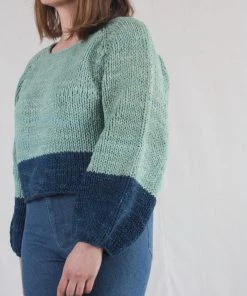 Apiece Apart Handknit Oversized Elena Sweater Malachite Navy