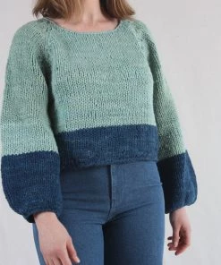 Apiece Apart Handknit Oversized Elena Sweater Malachite Navy