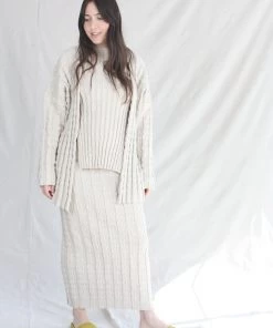 Lauren Manoogian Bubble Rib Cardigan Plaster