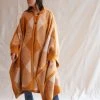 Misha & Puff Wide Plaid Poncho Marigold Outerwear