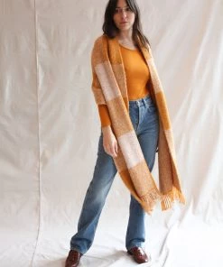 Misha & Puff Accessories Plaid Blanket Shawl Marigold 15 Misha & Puff Accessories Plaid Blanket Shawl Marigold