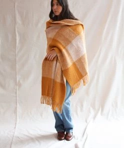 Misha & Puff Accessories Plaid Blanket Shawl Marigold 12 Misha & Puff Accessories Plaid Blanket Shawl Marigold