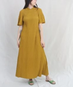 Misha & Puff Accordion Concertina Dress Pistachio