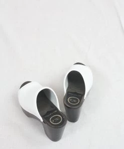 No.6 Daria Clog On Platform White On Coffee Base