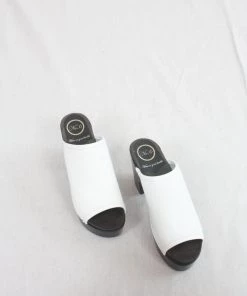 No.6 Daria Clog On Platform White On Coffee Base