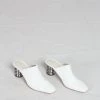 Nomia Flavia Mule White With ZZ Heel Shoes