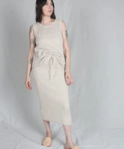 Wol Hide Rib Skirt Sand